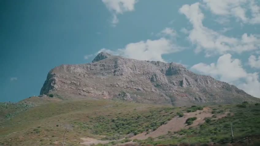 Table Mountain rising above Cape Town under a bright sky